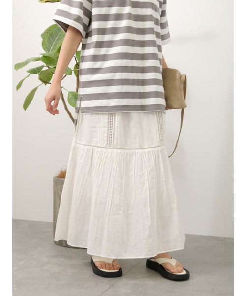 Lugnoncure（ルノンキュール）の「レースタックスカート（スカート・レディース・オレンジ/チャコール/オフホワイト・ﾌﾘ-）」の17枚目の写真