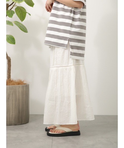 Lugnoncure（ルノンキュール）の「レースタックスカート（スカート・レディース・オレンジ/チャコール/オフホワイト・ﾌﾘ-）」の19枚目の写真