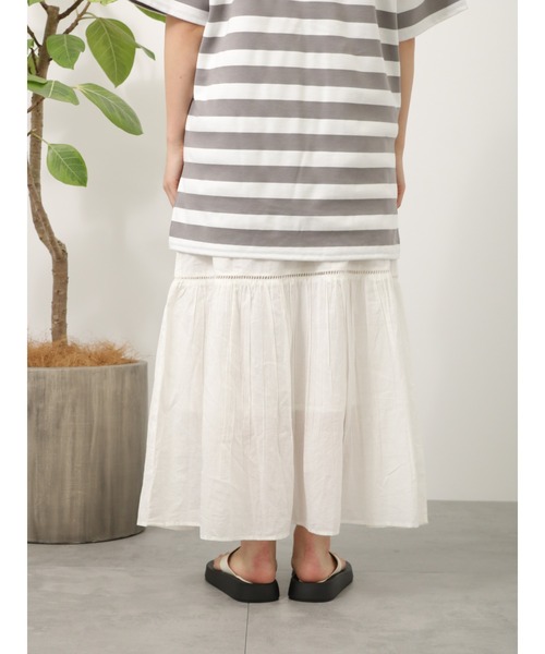 Lugnoncure（ルノンキュール）の「レースタックスカート（スカート・レディース・オレンジ/チャコール/オフホワイト・ﾌﾘ-）」の20枚目の写真