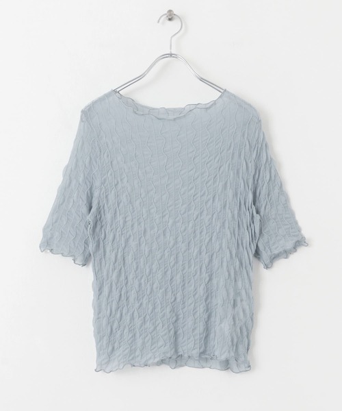 SENSE OF PLACE by URBAN RESEARCH(センスオブプレイスバイアーバンリサーチ)の「ウェーブパターンシアートップ(5分袖)(Tシャツ/カットソー・レディース・ベージュ/ブラック/ライトブルー/オフホワイト・ONE)」の12枚目の写真