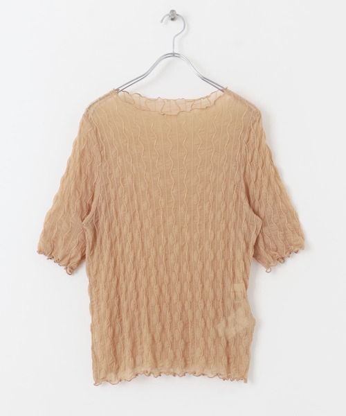 SENSE OF PLACE by URBAN RESEARCH(センスオブプレイスバイアーバンリサーチ)の「ウェーブパターンシアートップ(5分袖)(Tシャツ/カットソー・レディース・ベージュ/ブラック/ライトブルー/オフホワイト・ONE)」の10枚目の写真