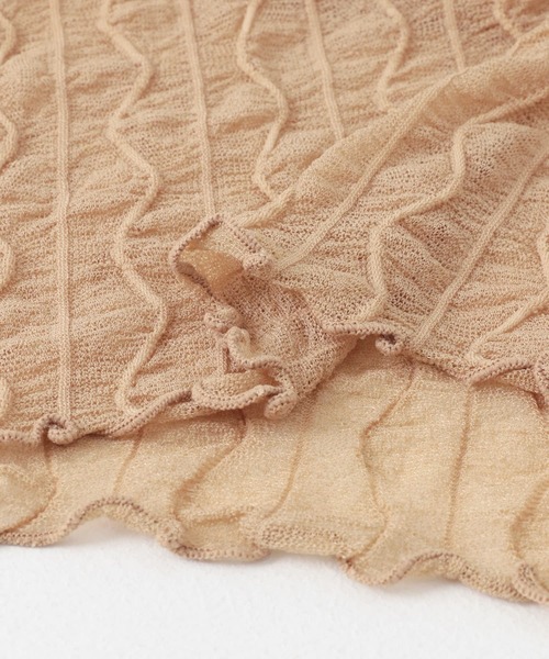 SENSE OF PLACE by URBAN RESEARCH(センスオブプレイスバイアーバンリサーチ)の「ウェーブパターンシアートップ(5分袖)(Tシャツ/カットソー・レディース・ベージュ/ブラック/ライトブルー/オフホワイト・ONE)」の8枚目の写真