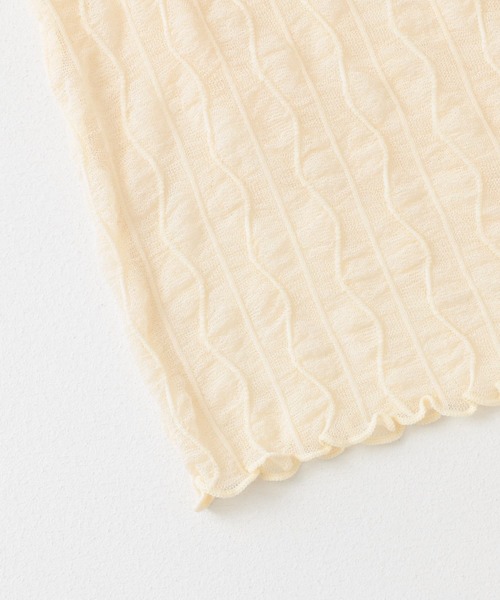 SENSE OF PLACE by URBAN RESEARCH(センスオブプレイスバイアーバンリサーチ)の「ウェーブパターンシアートップ(5分袖)(Tシャツ/カットソー・レディース・ベージュ/ブラック/ライトブルー/オフホワイト・ONE)」の7枚目の写真