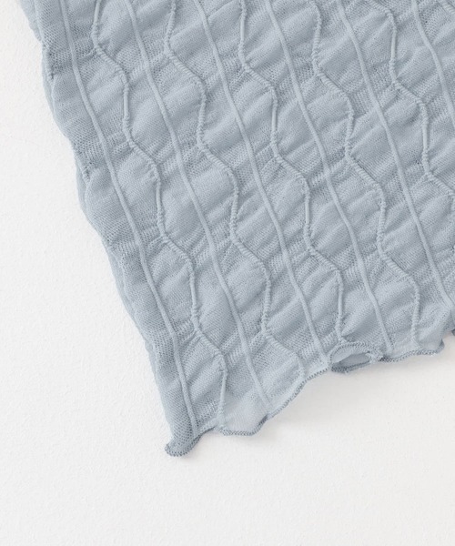 SENSE OF PLACE by URBAN RESEARCH(センスオブプレイスバイアーバンリサーチ)の「ウェーブパターンシアートップ(5分袖)(Tシャツ/カットソー・レディース・ベージュ/ブラック/ライトブルー/オフホワイト・ONE)」の6枚目の写真