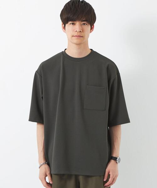 green label relaxing（グリーンレーベルリラクシング）の「アムンゼンツイル クルーネック Tシャツ（Tシャツ/カットソー・メンズ・ライトグレー/ライム/ダークグレー・M/S/XL/L）」の4枚目の写真