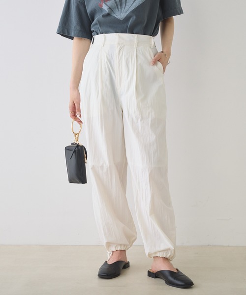 PUAL CE CIN(ピュアルセシン)の「【Du noir】ナイロングルカパラシュートパンツ(その他パンツ・レディース・ブラック/オフホワイト・FREE)」の1枚目の写真