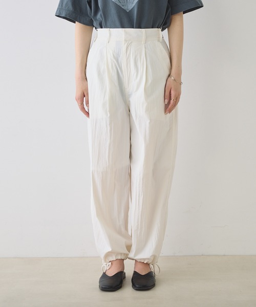 PUAL CE CIN(ピュアルセシン)の「【Du noir】ナイロングルカパラシュートパンツ(その他パンツ・レディース・ブラック/オフホワイト・FREE)」の9枚目の写真