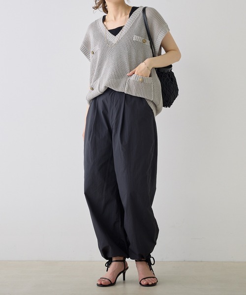 PUAL CE CIN(ピュアルセシン)の「【Du noir】ナイロングルカパラシュートパンツ(その他パンツ・レディース・ブラック/オフホワイト・FREE)」の12枚目の写真