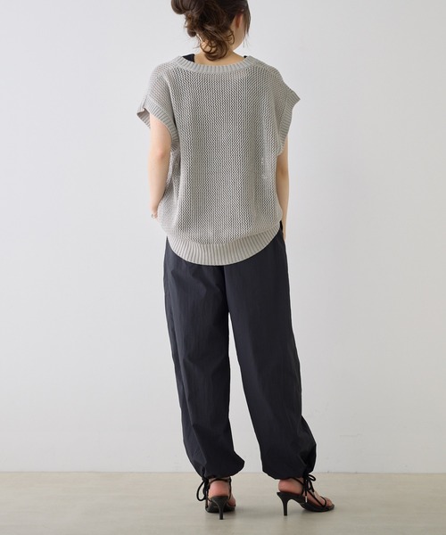 PUAL CE CIN(ピュアルセシン)の「【Du noir】ナイロングルカパラシュートパンツ(その他パンツ・レディース・ブラック/オフホワイト・FREE)」の6枚目の写真