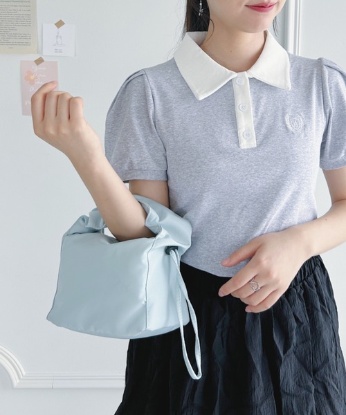 Loueme(ルエム)の「くしゅくしゅナイロンワンハンドルバッグ(ハンドバッグ・レディース・オレンジ/ブラック/イエロー/ホワイト/ライトブルー/ピンク/パープル/グリーン・FREE)」の19枚目の写真