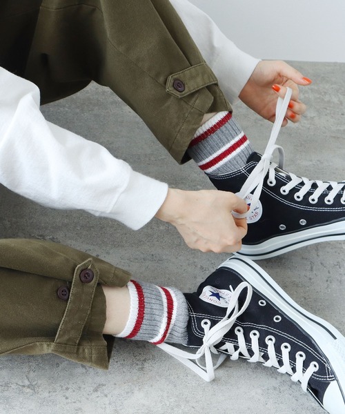 PAR ICI(パーリッシィ)の「BASIC ラインソックス(ソックス/靴下・レディース・レッド/ブルー/グリーン・FREE)」の11枚目の写真