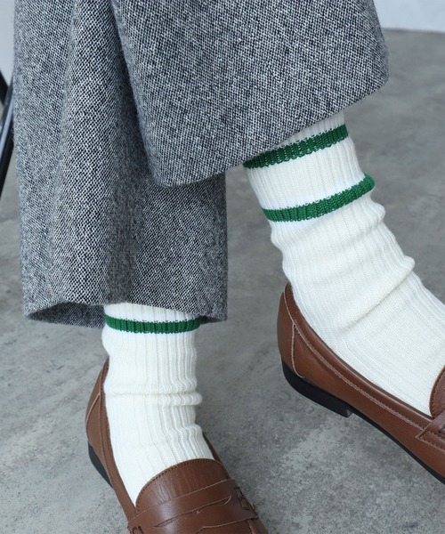 PAR ICI(パーリッシィ)の「BASIC ラインソックス(ソックス/靴下・レディース・レッド/ブルー/グリーン・FREE)」の4枚目の写真