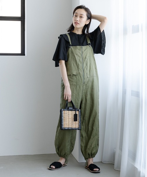 niko and...（ニコアンド）の「リフレッシュリネンレーヨンフリルブラウス（シャツ/ブラウス・レディース・カーキ/ブラック/オフホワイト/ブルー・LARGE/MEDIUM）」の8枚目の写真