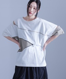『アシンメトリー配色デザインTシャツ』