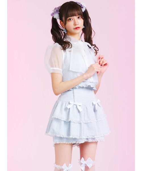 Ank Rouge（アンクルージュ）の「ギンガムチェックティアードスカパン
