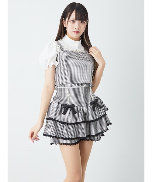 Ank Rouge（アンクルージュ）の「ギンガムチェックティアードスカパン