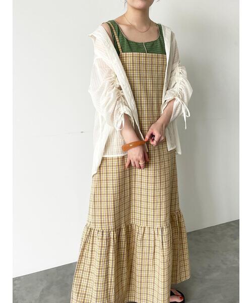 ehka sopo（エヘカソポ）の「シアーストライプ袖ドロストシャツ（シャツ/ブラウス・レディース・サックスブルー/オレンジ/ミント/オフホワイト・F）」の8枚目の写真