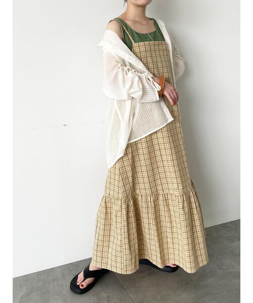 ehka sopo（エヘカソポ）の「シアーストライプ袖ドロストシャツ（シャツ/ブラウス・レディース・サックスブルー/オレンジ/ミント/オフホワイト・F）」の9枚目の写真