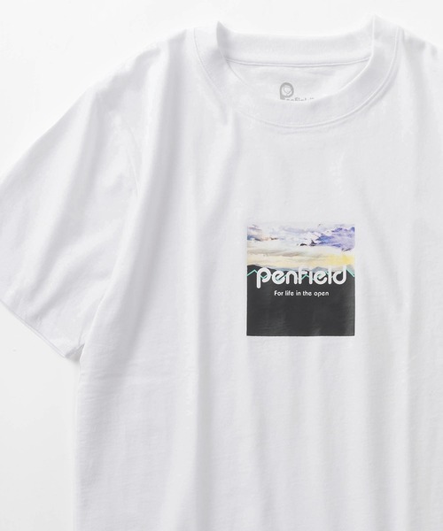PEN FIELD(ペンフィールド)の「【PENFIELD/ペンフィールド】ブランドネーム ボックスロゴ デザインTシャツ/半袖Tシャツ(Tシャツ/カットソー・メンズ・ホワイト/チャコールグレー/ライトブラウン・XL/M/L)」の2枚目の写真