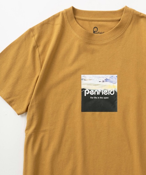 PEN FIELD(ペンフィールド)の「【PENFIELD/ペンフィールド】ブランドネーム ボックスロゴ デザインTシャツ/半袖Tシャツ(Tシャツ/カットソー・メンズ・ホワイト/チャコールグレー/ライトブラウン・XL/M/L)」の1枚目の写真