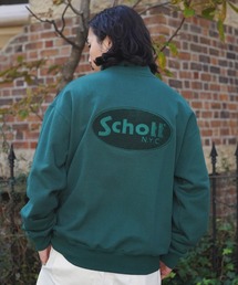 schott（ショット）の「【WEB LIMITED】Schott/ショット/HARF ZIP OVAL CHENILLE LOGO/ハーフジップ オーバルシニールロゴ（スウェット・メンズ）」