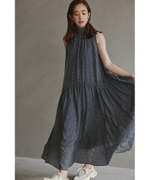 【emmi atelier】ランダムドットハイネックワンピース