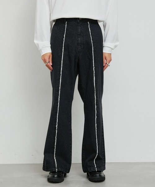 JUNRED（ジュンレッド）の「センターフリンジデニムスーパーフレアパンツ（デニムパンツ・メンズ・ネイビー/ブラック・L/M/S）」の13枚目の写真