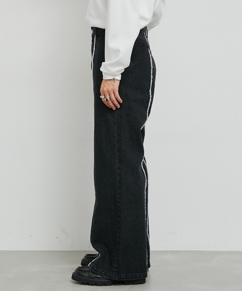 JUNRED（ジュンレッド）の「センターフリンジデニムスーパーフレアパンツ（デニムパンツ・メンズ・ネイビー/ブラック・L/M/S）」の14枚目の写真