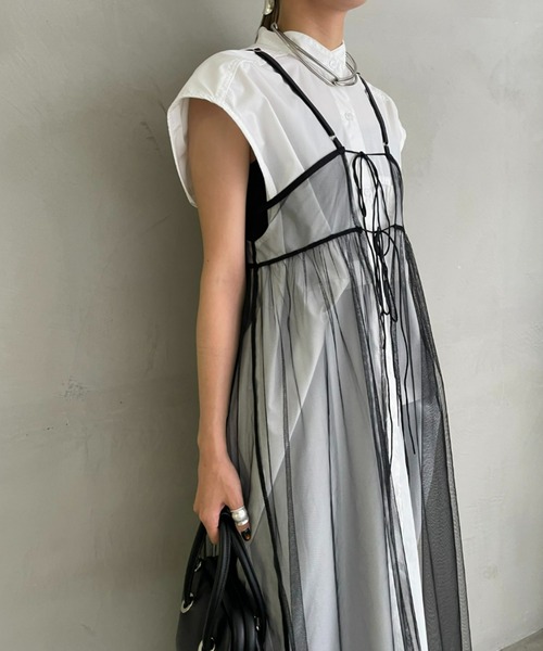 AIC.（エーアイシー）の「2WAYチュールキャミロングワンピース（ワンピース・レディース・ブラック・FREE）」の11枚目の写真