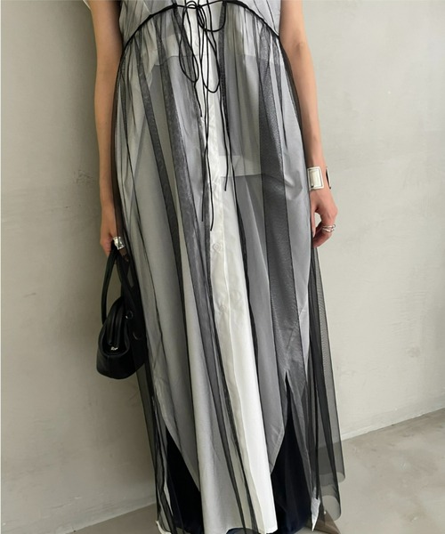 AIC.（エーアイシー）の「2WAYチュールキャミロングワンピース（ワンピース・レディース・ブラック・FREE）」の14枚目の写真