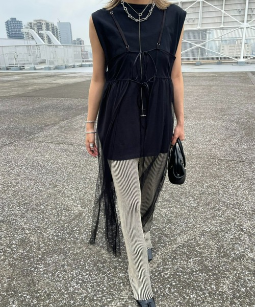 AIC.（エーアイシー）の「2WAYチュールキャミロングワンピース（ワンピース・レディース・ブラック・FREE）」の9枚目の写真