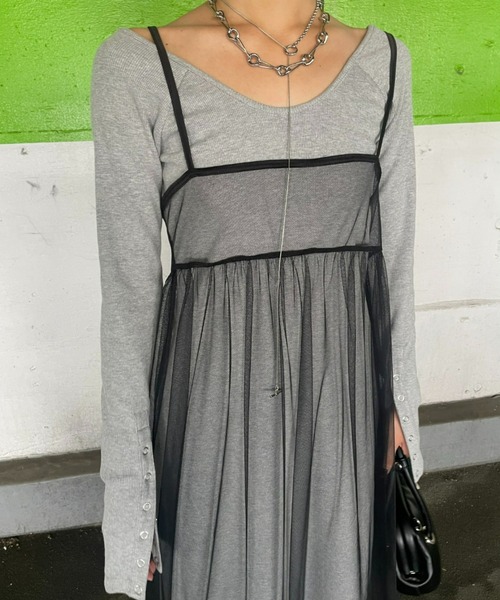 AIC.（エーアイシー）の「2WAYチュールキャミロングワンピース（ワンピース・レディース・ブラック・FREE）」の15枚目の写真