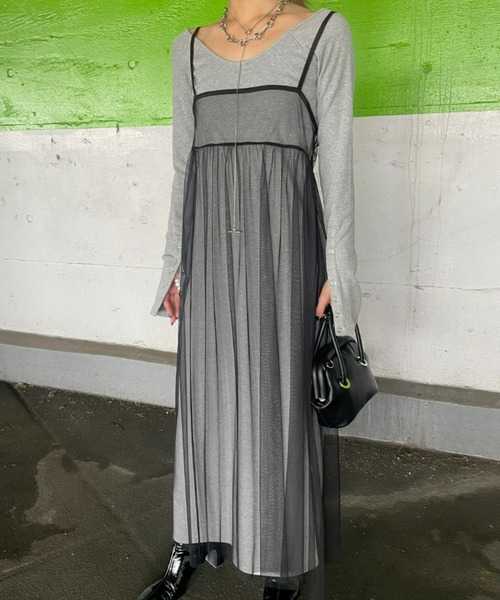 AIC.（エーアイシー）の「2WAYチュールキャミロングワンピース（ワンピース・レディース・ブラック・FREE）」の22枚目の写真