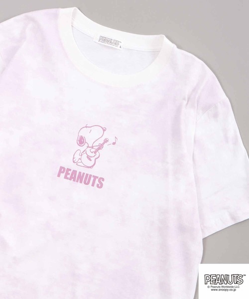 PEANUTS（ピーナッツ）の「PEANUTS スヌーピー タイダイ Tシャツ（Tシャツ/カットソー・レディース・ピンク系その他/ホワイト×ブルー/ホワイト×パープル/グリーン系その他/ホワイト×ピンク/ブルー系その他・M/L/LL）」の2枚目の写真