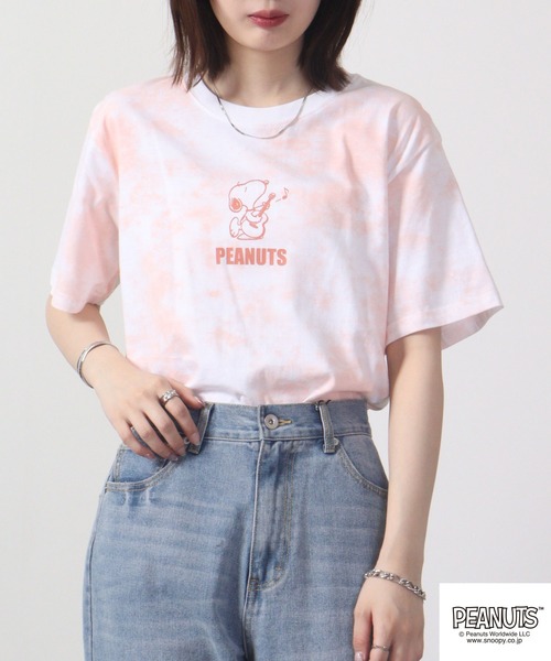 PEANUTS（ピーナッツ）の「PEANUTS スヌーピー タイダイ Tシャツ（Tシャツ/カットソー・レディース・ピンク系その他/ホワイト×ブルー/ホワイト×パープル/グリーン系その他/ホワイト×ピンク/ブルー系その他・M/L/LL）」の17枚目の写真