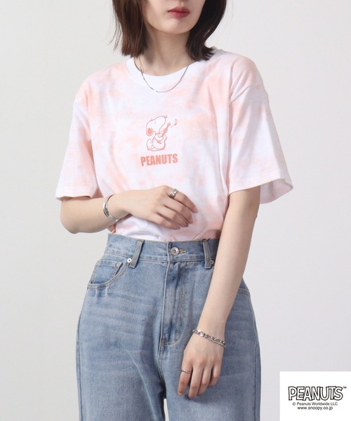 PEANUTS（ピーナッツ）の「PEANUTS スヌーピー タイダイ Tシャツ（Tシャツ/カットソー・レディース・ピンク系その他/ホワイト×ブルー/ホワイト×パープル/グリーン系その他/ホワイト×ピンク/ブルー系その他・M/L/LL）」の18枚目の写真