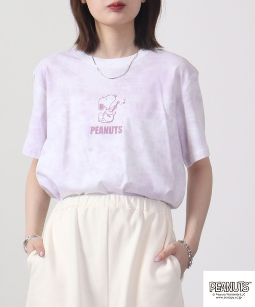 PEANUTS（ピーナッツ）の「PEANUTS スヌーピー タイダイ Tシャツ（Tシャツ/カットソー・レディース・ピンク系その他/ホワイト×ブルー/ホワイト×パープル/グリーン系その他/ホワイト×ピンク/ブルー系その他・M/L/LL）」の12枚目の写真