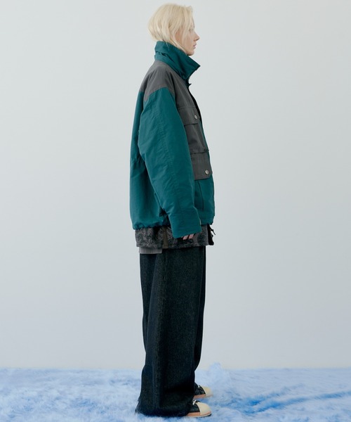 AIVER(アイバー)の「AIVER 配色ファブリックマウンテンパーカー(マウンテンパーカー・メンズ・ダークグリーン/アイボリー/ブラック・MEDIUM/SMALL/LARGE)」の6枚目の写真