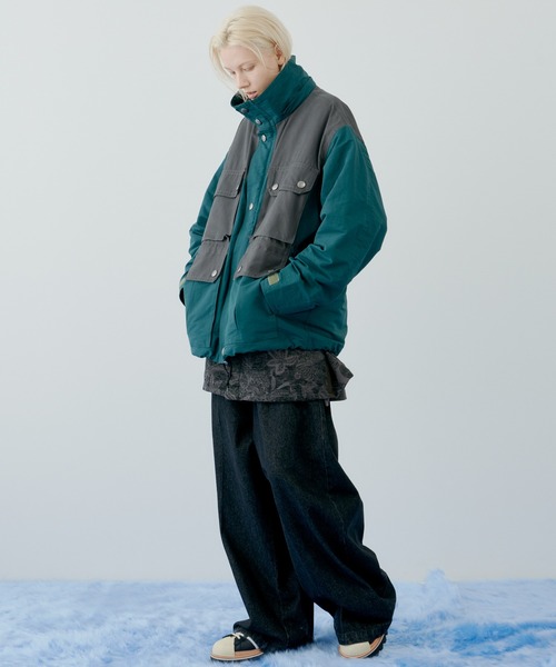 AIVER(アイバー)の「AIVER 配色ファブリックマウンテンパーカー(マウンテンパーカー・メンズ・ダークグリーン/アイボリー/ブラック・MEDIUM/SMALL/LARGE)」の4枚目の写真