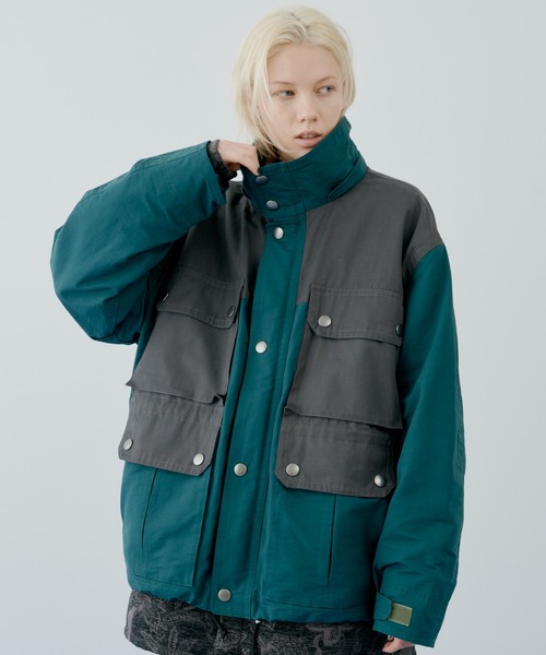 AIVER(アイバー)の「AIVER 配色ファブリックマウンテンパーカー(マウンテンパーカー・メンズ・ダークグリーン/アイボリー/ブラック・MEDIUM/SMALL/LARGE)」の7枚目の写真
