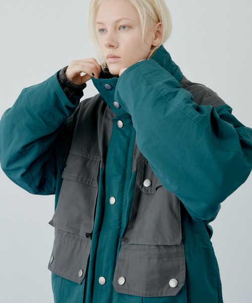 AIVER(アイバー)の「AIVER 配色ファブリックマウンテンパーカー(マウンテンパーカー・メンズ・ダークグリーン/アイボリー/ブラック・MEDIUM/SMALL/LARGE)」の8枚目の写真