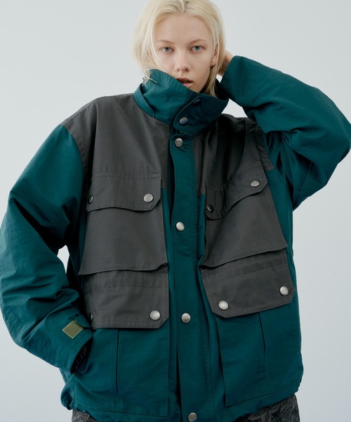 AIVER(アイバー)の「AIVER 配色ファブリックマウンテンパーカー(マウンテンパーカー・メンズ・ダークグリーン/アイボリー/ブラック・MEDIUM/SMALL/LARGE)」の9枚目の写真