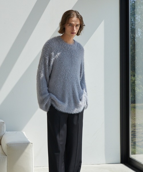 シャギー ニットセーター M〜XL ルーズカジュアル JULLIN】 shaggy loose crewneck knit / シャギールーズクルー