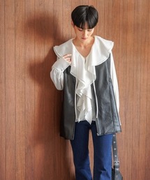 【eL】Big Frill Collar Blouse/973935