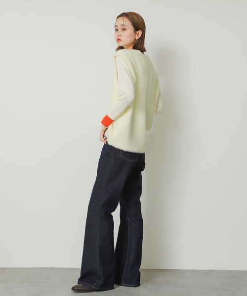 SENSE OF PLACE by URBAN RESEARCH（センスオブプレイスバイアーバンリサーチ）の「センタープレスフレアデニム（デニムパンツ・レディース・ワンウォッシュ/アイボリー/ブラック/ライトインディゴブルー・SMALL/MEDIUM/TALL/X-SMALL/LARGE）」の18枚目の写真