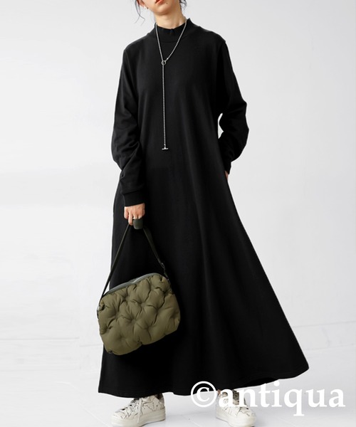 antiqua（アンティカ）の「綿100%Ａラインワンピース（ワンピース・レディース・ブラック/ライム/アッシュグレー/オフホワイト/ブルー・FREE）」の15枚目の写真