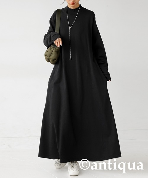 antiqua（アンティカ）の「綿100%Ａラインワンピース（ワンピース・レディース・ブラック/ライム/アッシュグレー/オフホワイト/ブルー・FREE）」の12枚目の写真