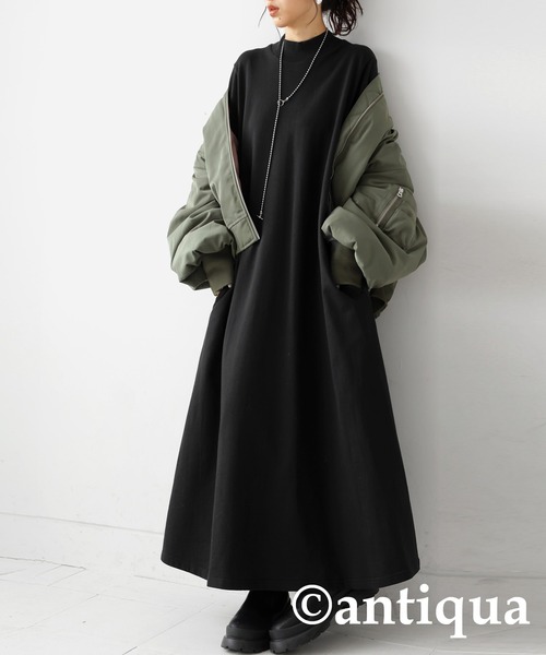 antiqua（アンティカ）の「綿100%Ａラインワンピース（ワンピース・レディース・ブラック/ライム/アッシュグレー/オフホワイト/ブルー・FREE）」の17枚目の写真