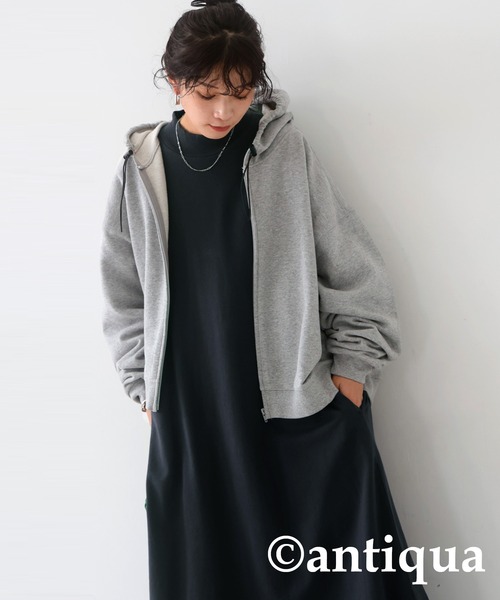 antiqua（アンティカ）の「綿100%Ａラインワンピース（ワンピース・レディース・ブラック/ライム/アッシュグレー/オフホワイト/ブルー・FREE）」の21枚目の写真