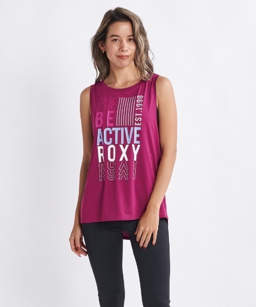 ROXY(ロキシー)の「ANY DAY/ロキシーUVカット付きドライフロントグラフィックスポーティタンクトップ(タンクトップ・レディース・ピンク/ブラック/ホワイト/チャコールグレー・LARGE/SMALL/MEDIUM)」の4枚目の写真